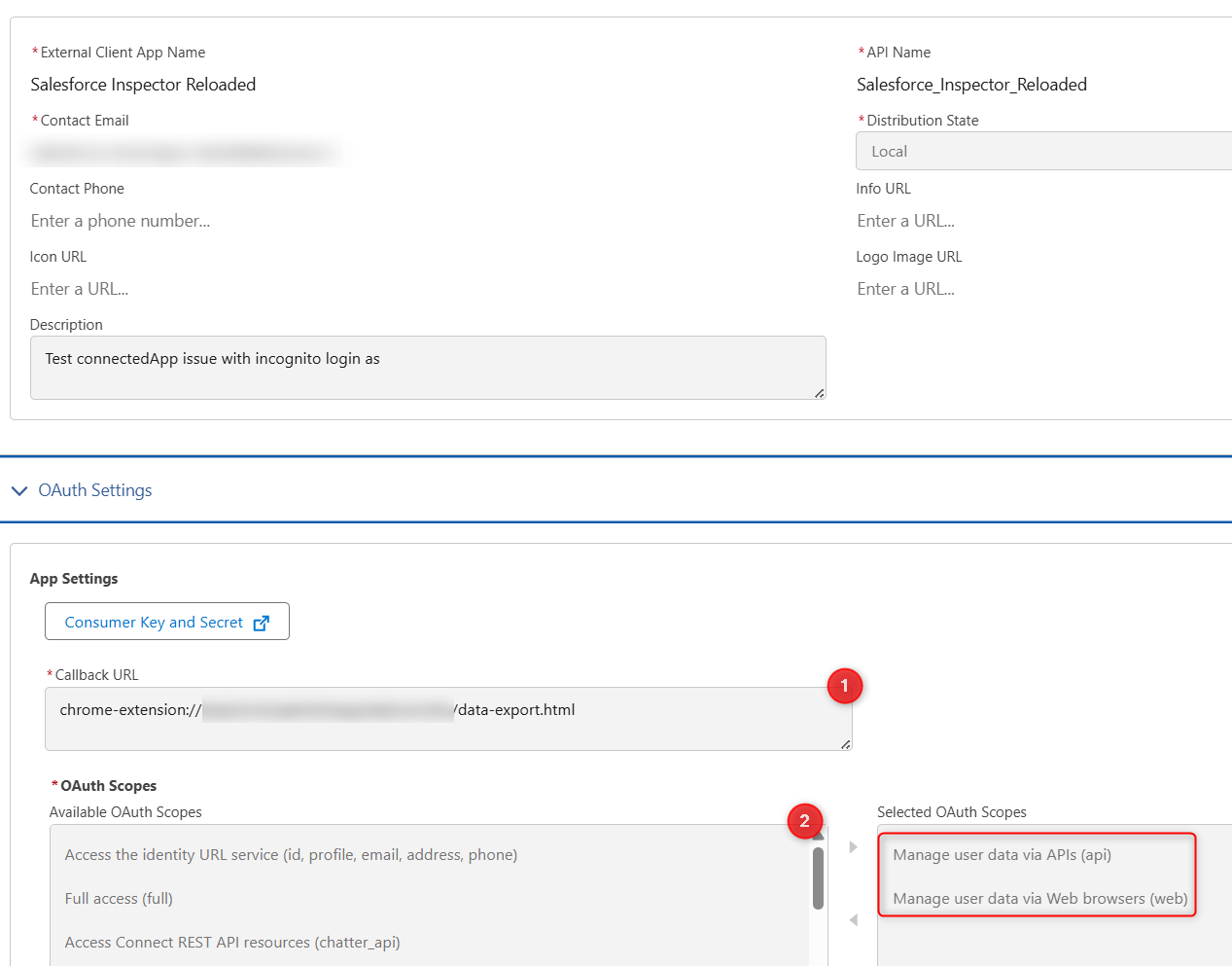 External Connected App